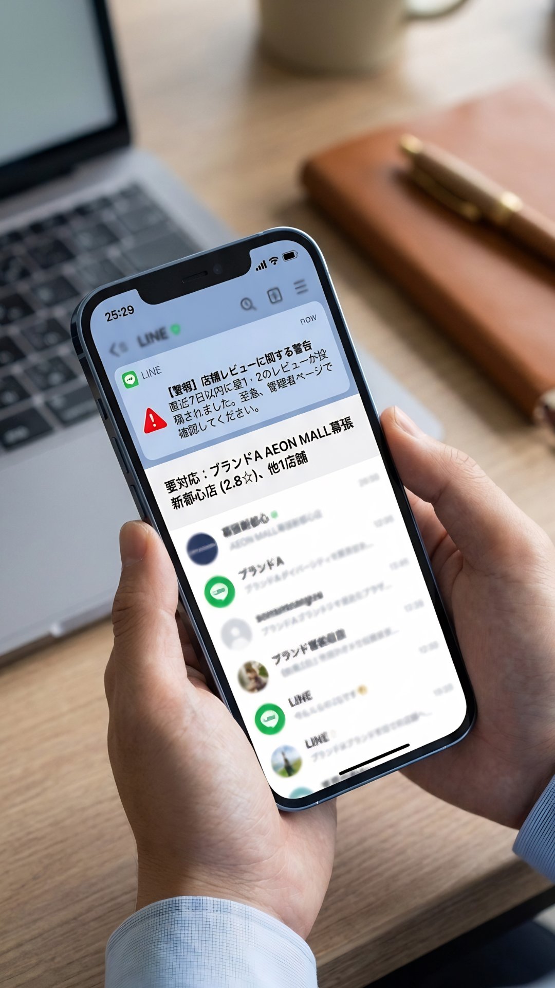 LINEに低評価アラート通知が届いた瞬間